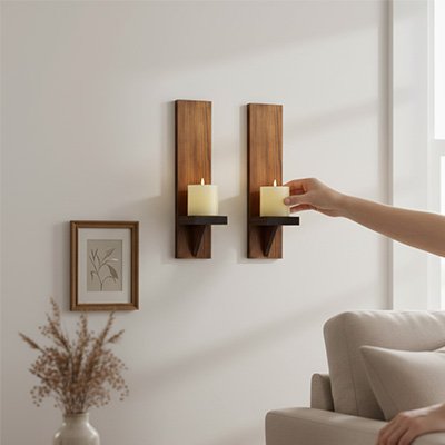 Bougeoir en bois | ÉcoFrance - Rangement Malin