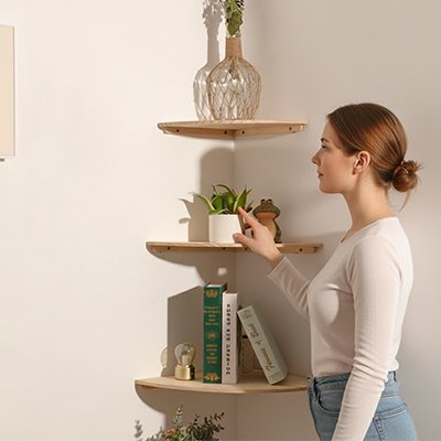 Etagere angle murale | Optimum - Rangement Malin